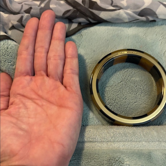 Louis Vuitton Black and Amber Striped Resin Bangle RARE - Picture 5 of 5